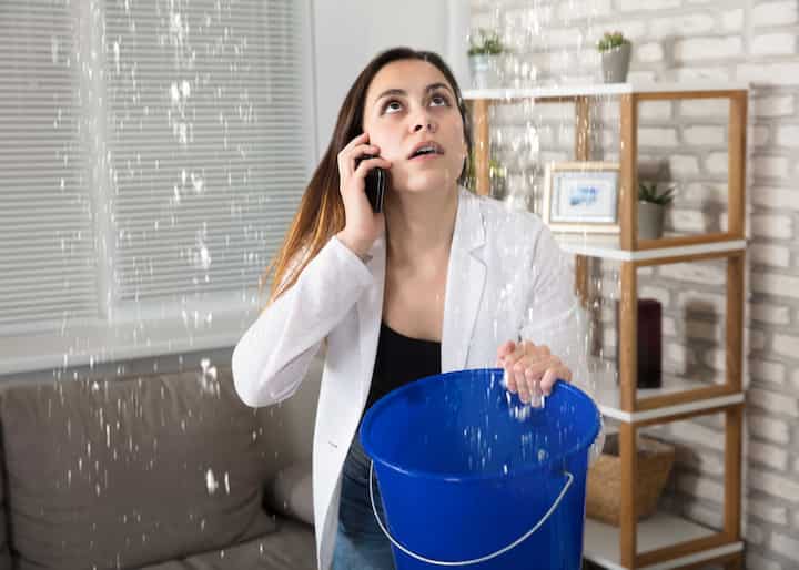 water damage from leaking ceiling Brick Township